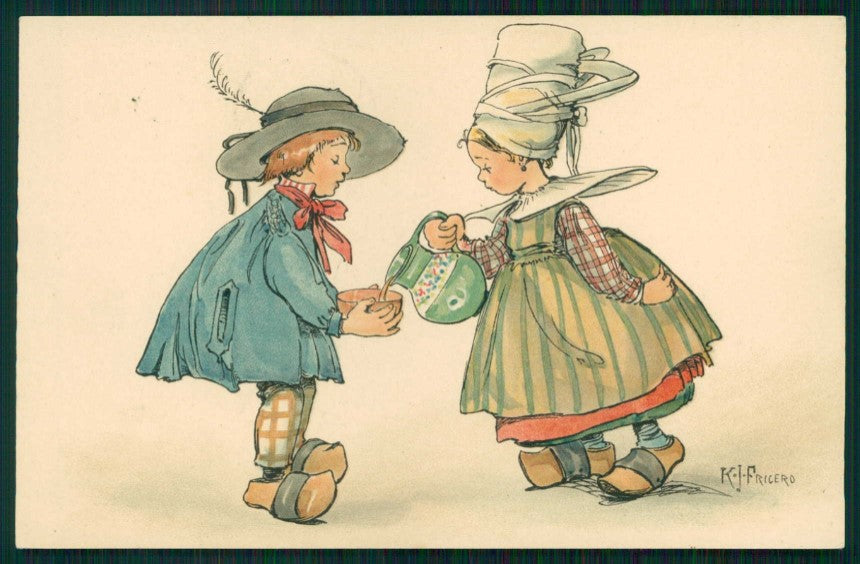 Artist Signed K. Fricero Dutch Children Dondorf serie 399 postcard TC5856 – fronte