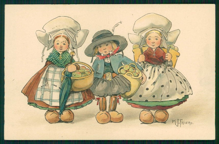 Artist Signed K. Fricero Dutch Children Dondorf serie 399 postcard TC5857 – fronte