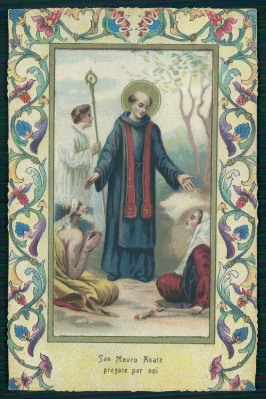 Religione San Mauro Abate santino cartolina TC6054 – fronte