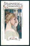 Artist Signed Lady Stollwerck Chokolade Gruppe 12 RESTORED cartolina TC6070 – fronte