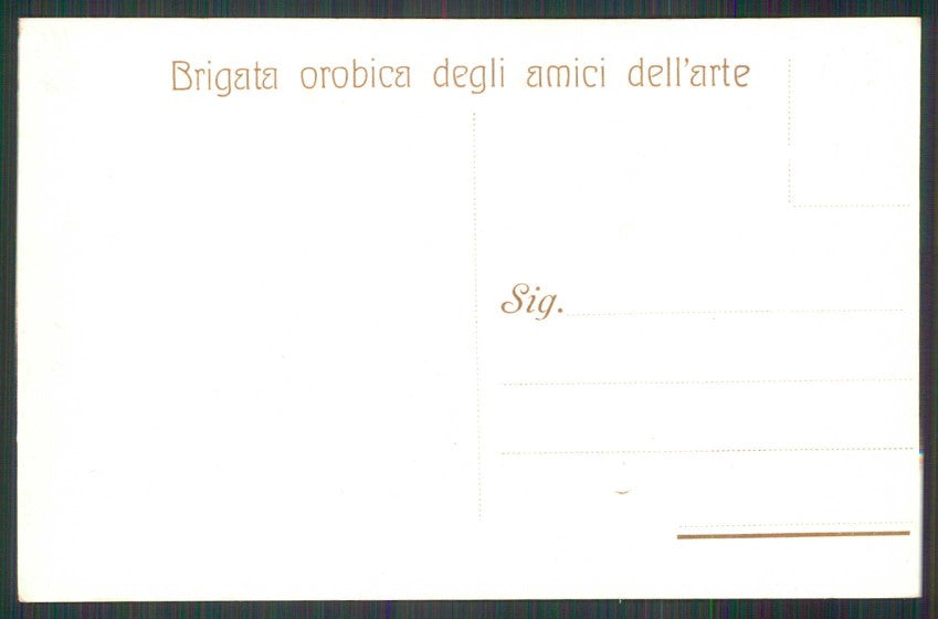 Bergamo Galizzi Mostra Arte Umoristica 1913 Brigata Orobica cartolina TC6074 – retro