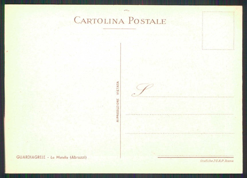 Chieti Guardiagrele La Maiella Ferrovia Sangritana Cambellottti FG cp TC6094 – retro