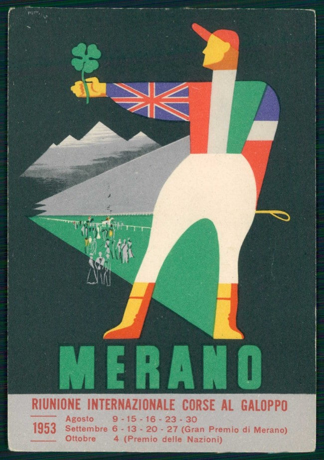 Bolzano Merano 1953 Corse al Galoppo Ippica FG cartolina TC6096 – fronte