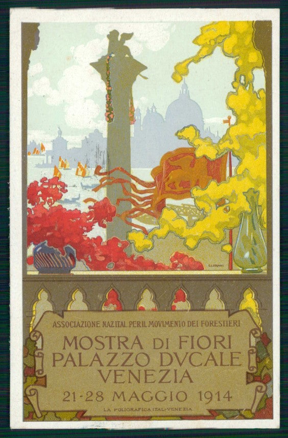 Venezia Commemorativa Mostra Fiori Palazzo Ducale 1914 Sormani cartolina TC6100 – fronte