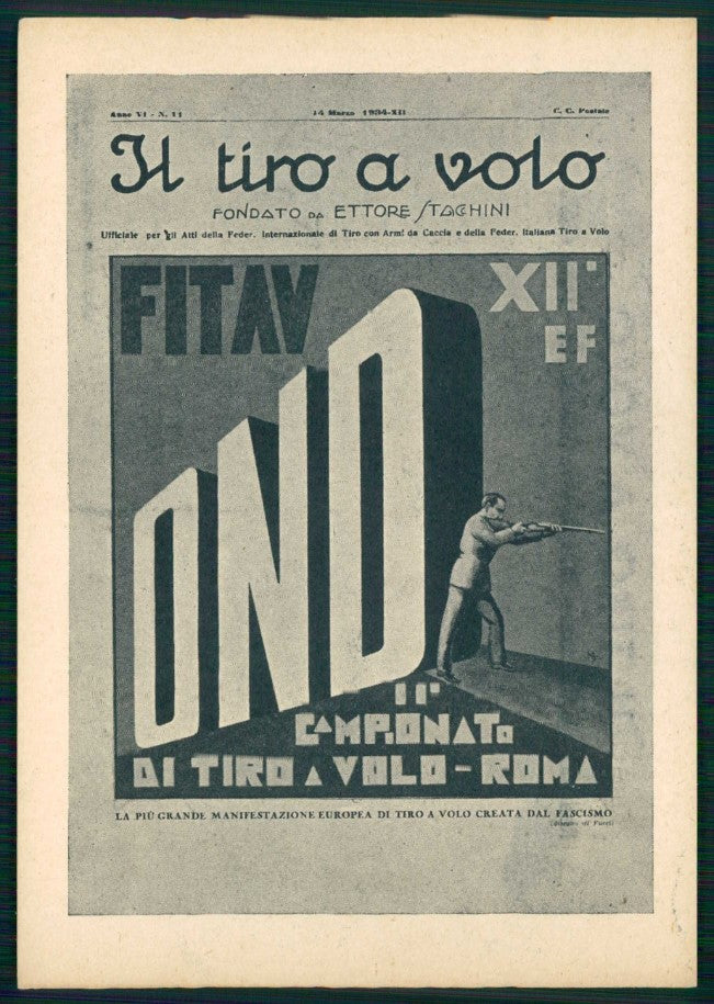 Roma città Tiro a Volo OND Fascismo II° Campionato Fitav Pucci cartolina TC6108 – fronte