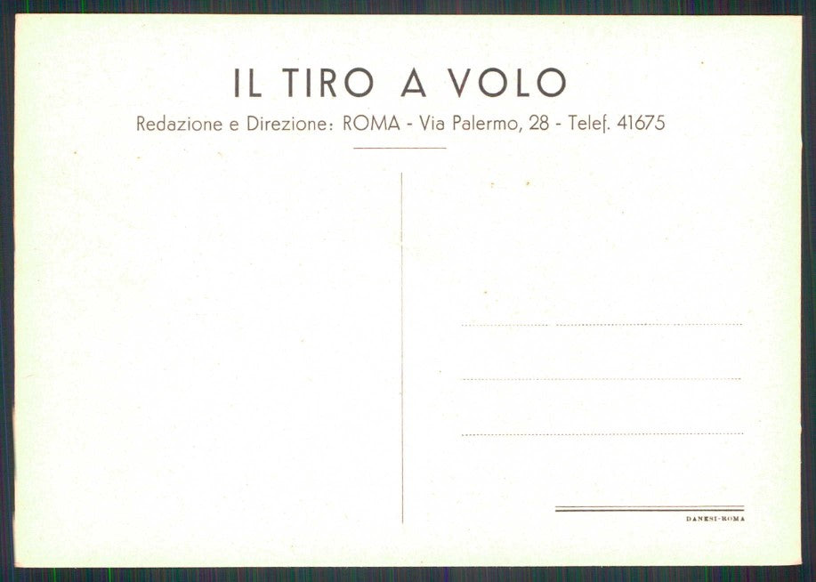 Roma città Tiro a Volo OND Fascismo II° Campionato Fitav Pucci cartolina TC6108 – retro