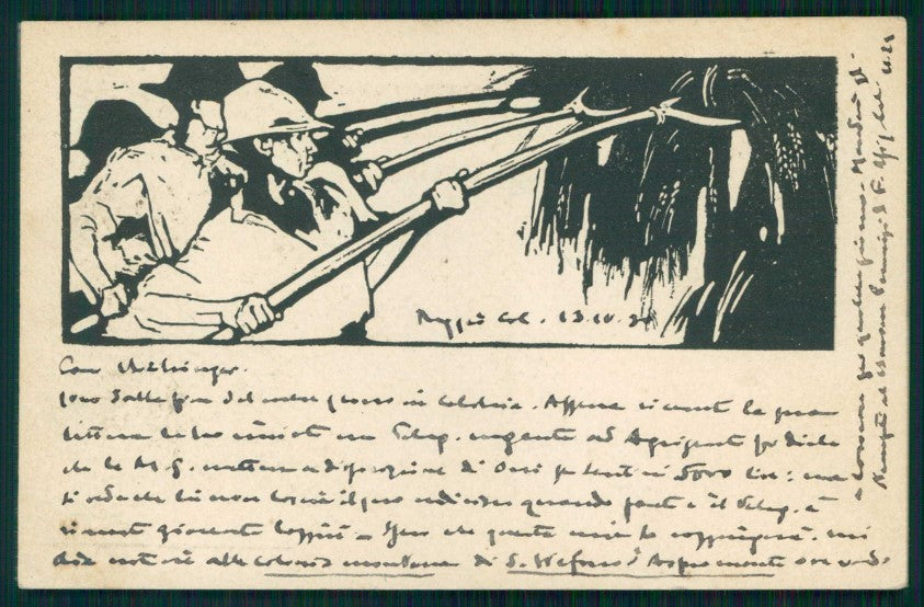 Reggio Calabria Roma Analfabetismo Duilio Cambellotti serie 3 cartolina TC6110 – fronte
