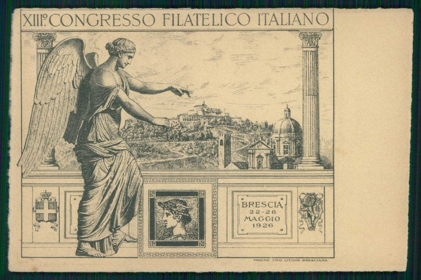 Brescia città XIII° Congresso Filatelico Italiano 1926 cartolina TC6126 – fronte