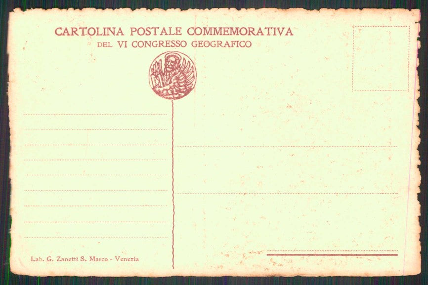Venezia città VI Congresso Geografico 1907 Commemorativa cartolina TC6139 – retro