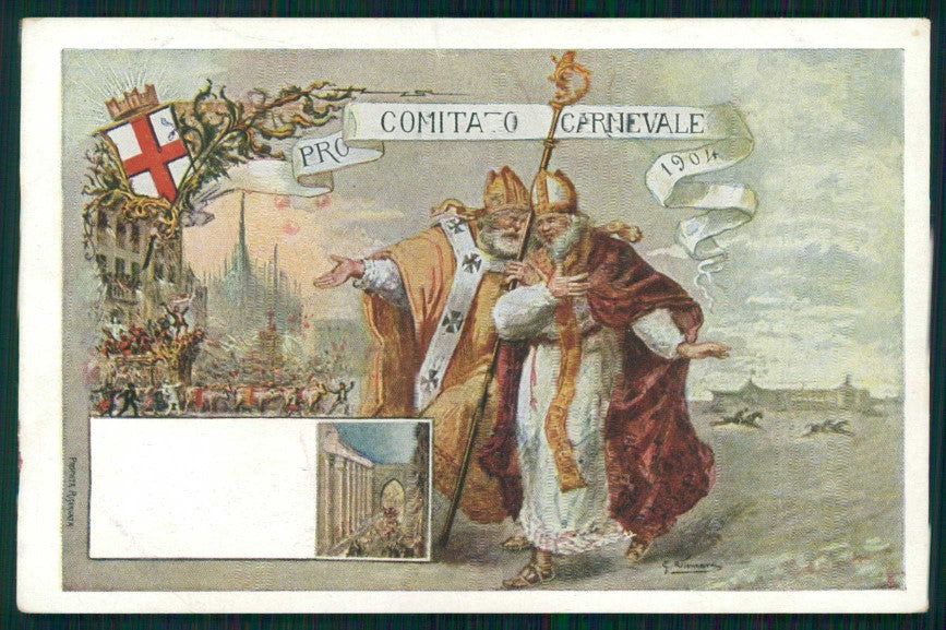 Milano città Pro Comitato Carnevale 1904 G. Vismara cartolina TC6152 – fronte