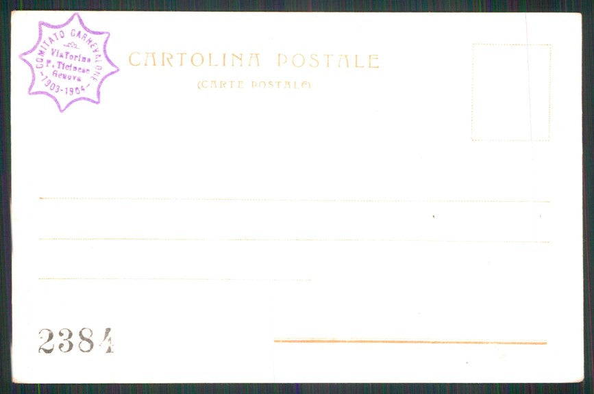 Milano città Pro Comitato Carnevale 1904 G. Vismara cartolina TC6152 – retro