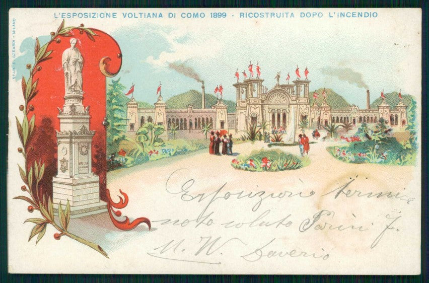 Como città Esposizione Voltiana 1899 cartolina TC6160 – fronte