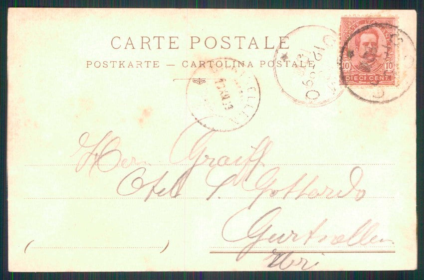 Como città Esposizione Voltiana 1899 cartolina TC6160 – retro