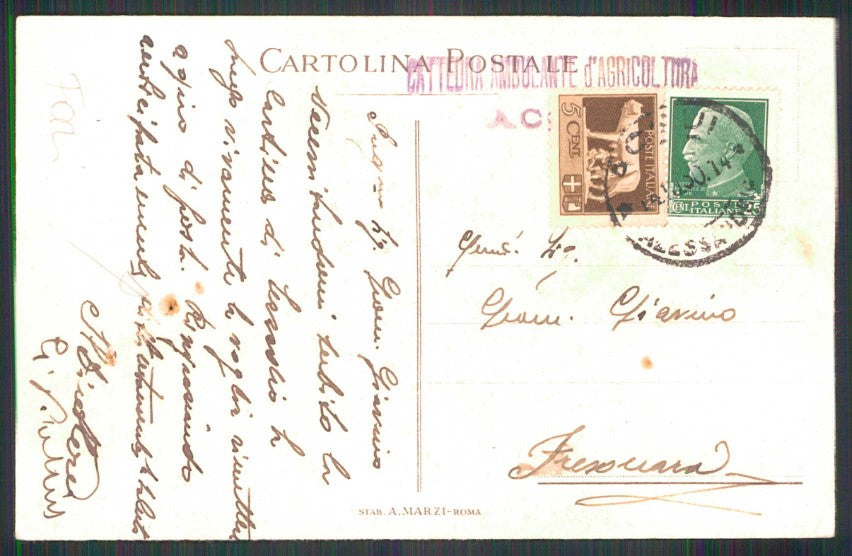 Propaganda Fascismo VIII Concorso Vittoria del Grano Busi FORI cartolina TC6180 – retro
