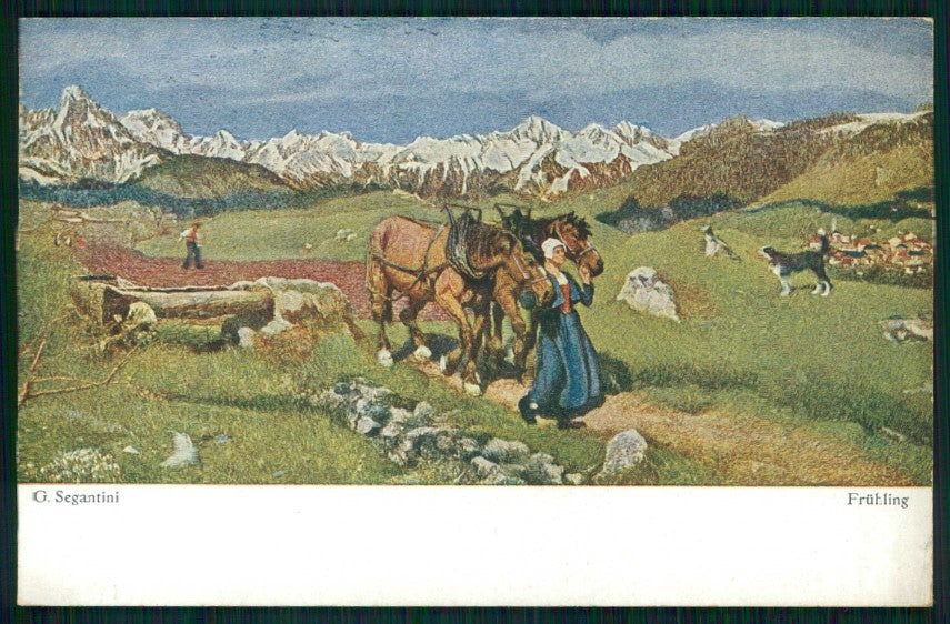 Artist Signed G. Segantini Primavera Fruhling cartolina TC6207 – fronte