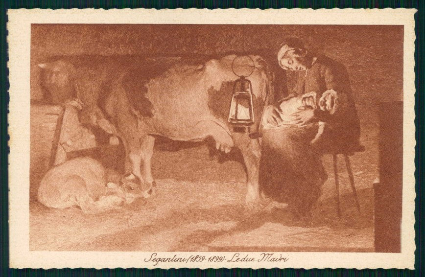 Artist Signed G. Segantini Le Due Madri cartolina TC6210 – fronte