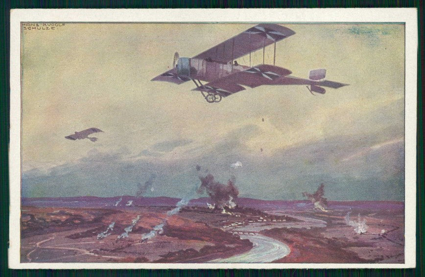 Aviazione Propaganda WWI Deutscher Flieger Hans Rudolf Schulze cartolina TC6261 – fronte