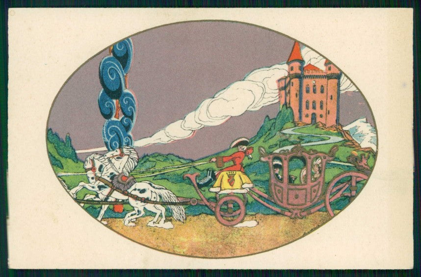 Artist Signed Scattina Art Deco Civetterie Castellane Sborgi cartolina TC6314 – fronte