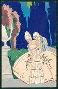 Artist Signed Scattina Art Deco Romantic Couple Hand Painted cartolina TC6320 – fronte