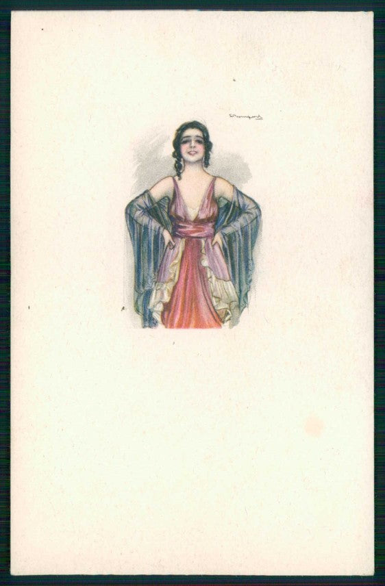 Artist Signed L. Bompard Glamour Lady 532M-1 cartolina TC6348 – fronte