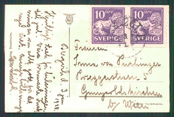 Artist Signed Adina Sand Sverige Art Deco ABRADED mini cartolina TC6359 – retro