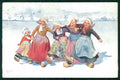 Artist Signed Feiertag Dutch Children B K W I serie 343-1 cartolina TC6377 – fronte