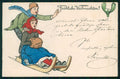 Artist Signed Christmas Children Natale Bambini serie 4000 cartolina TC6400 – fronte