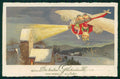 Artist Signed Happy New Year Children Airplane Buon Anno 8133 cartolina TC6402 – fronte