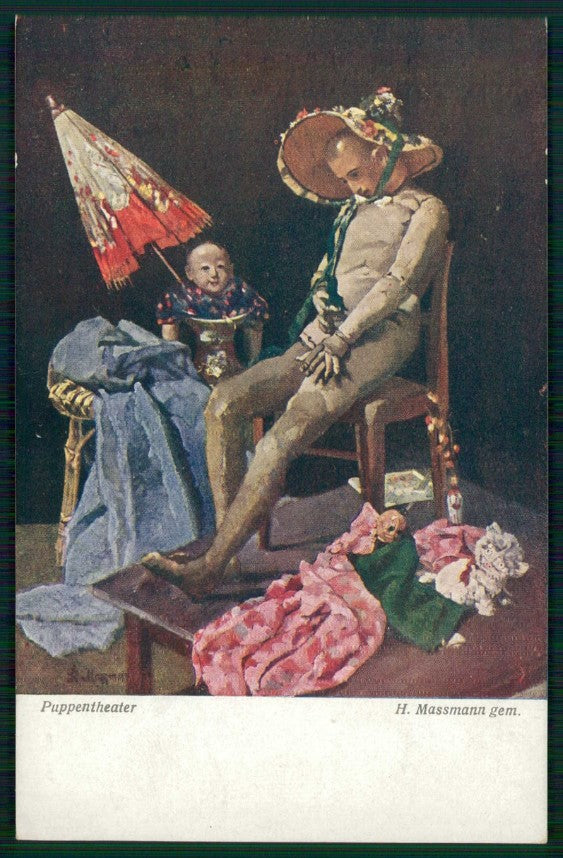 Artist Signed H. Massmann Puppen Theatre Marionette B K W I cartolina TC6404 – fronte