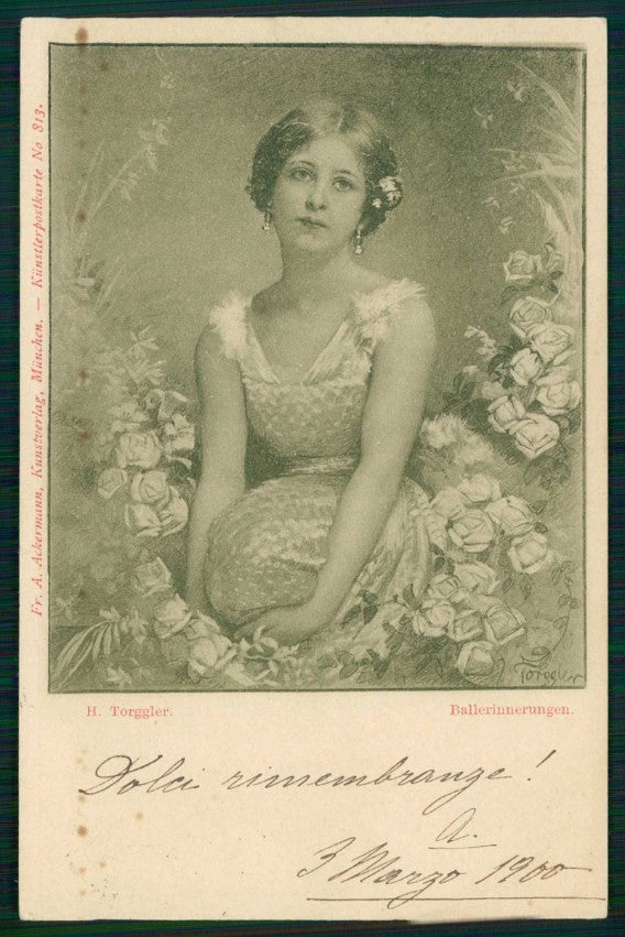 Artist Signed H. Torggler Glamour Lady Ackermann serie 813 cartolina TC6406 – fronte