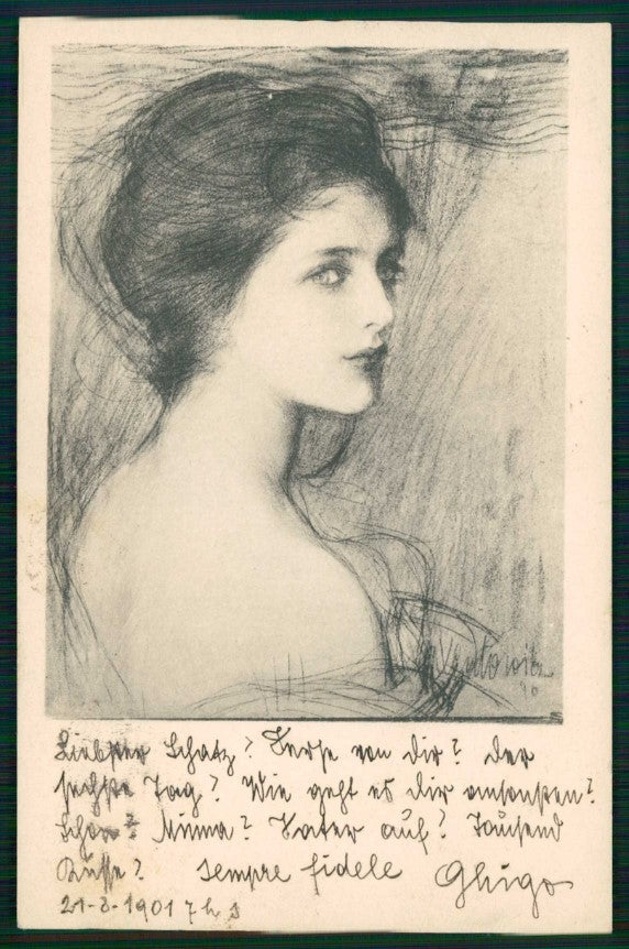 Artist Signed Glamour Lady serie 103 cartolina TC6411 – fronte