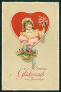 Artist Signed Girl Relief serie 4071 cartolina TC6435 – fronte