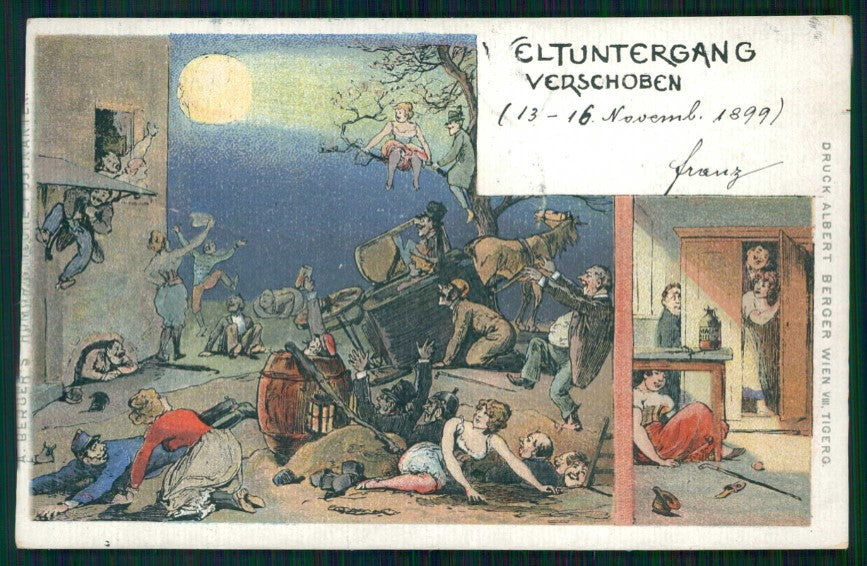 Artist Signed Weltuntergang verschoben Paper Moon Berger VIII cartolina TC6468 – fronte