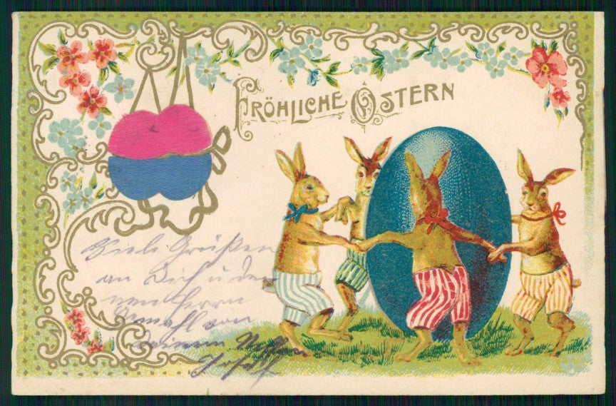 Easter Dressed Rabbit Buona Pasqua cartolina TC6525 – fronte