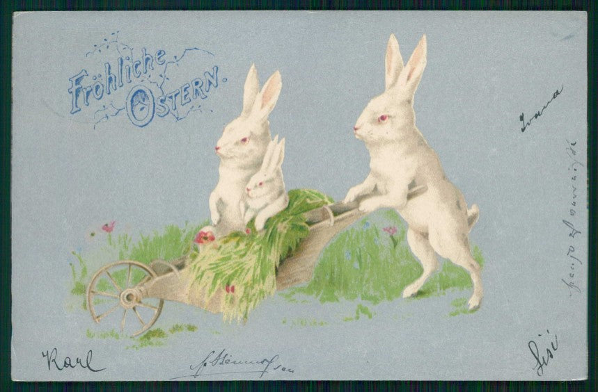 Easter Humanized Rabbit Egg Buona Pasqua cartolina TC6540 – fronte