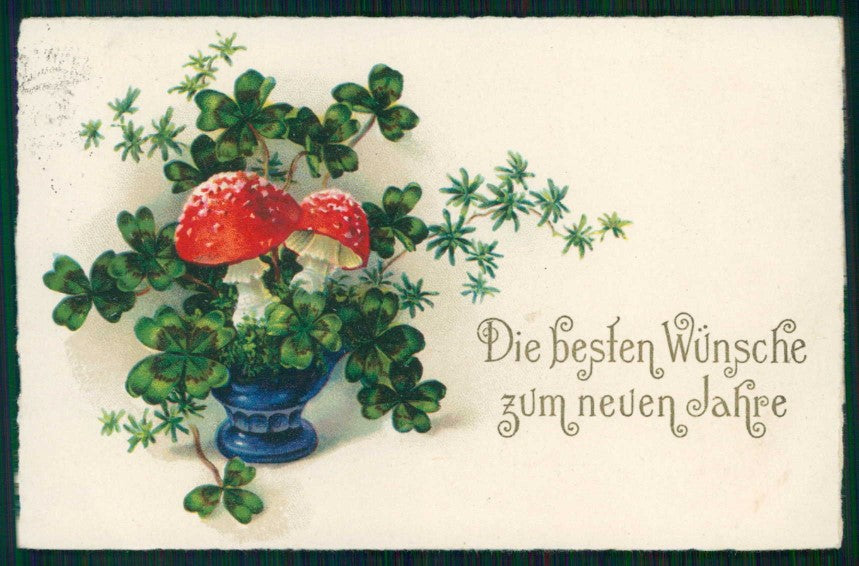 Buon Anno Happy New Year Mushroom Four Leaf Clover Good Luck EAS 931 pc TC6559 – fronte