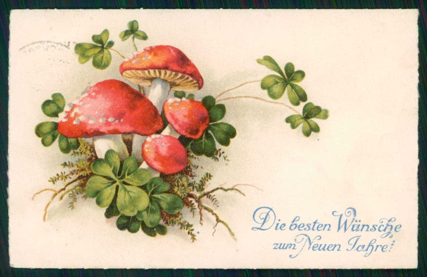 Buon Anno Happy New Year Mushroom Fungo serie 4775 pc TC6571 – fronte