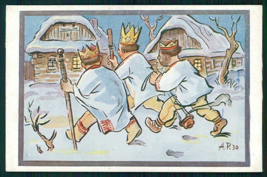 Artist Signed A P Natale Christmas Re Magi Kings Magi cartolina TC6598 – fronte