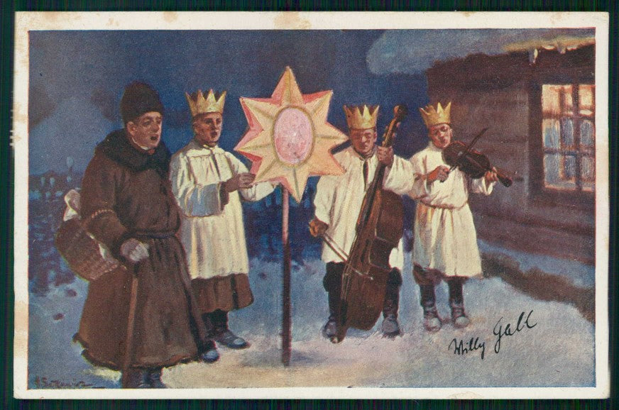 Artist Signed A. Setrowicz Natale Christmas cartolina TC6600 – fronte