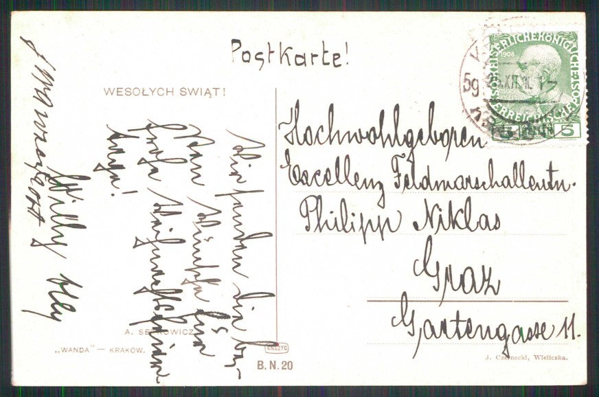 Artist Signed A. Setrowicz Natale Christmas cartolina TC6600 – retro