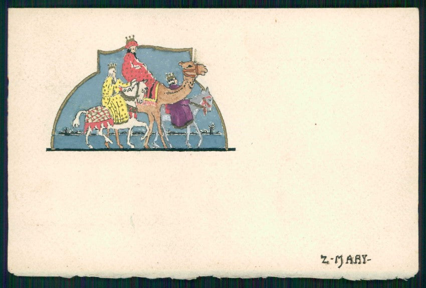 Natale Christmas Re Magi Kings Magi Hand Painted cartolina TC6603 – fronte