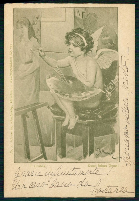 Artist Signed F. Doubek Angel Ackermann serie 633 cartolina TC6607 – fronte