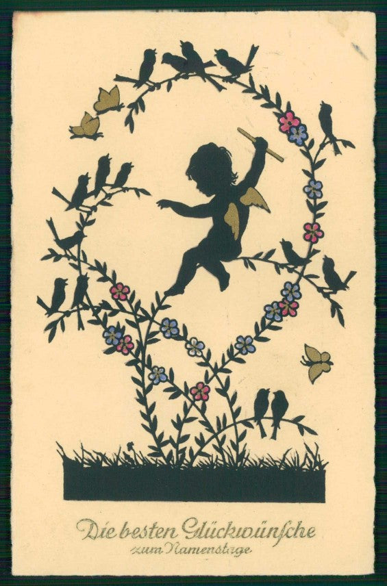Artist Signed Angel Silhouette cartolina TC6618 – fronte