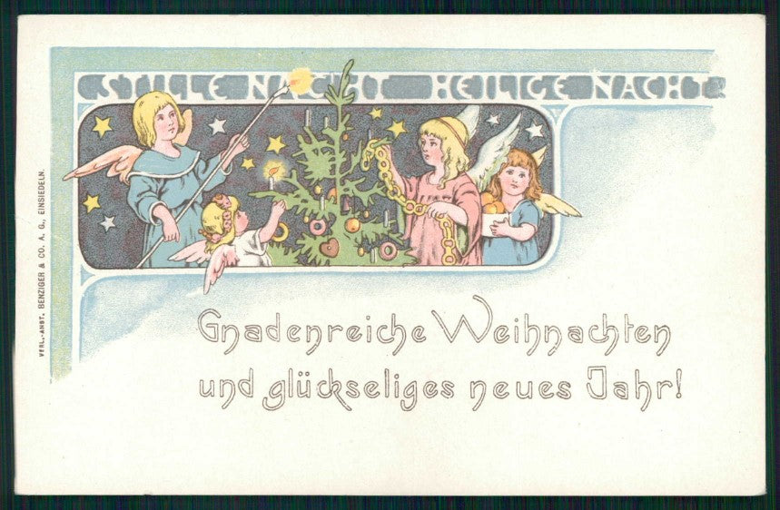 Artist Signed Christmas Angel CREASED cartolina TC6623 – fronte