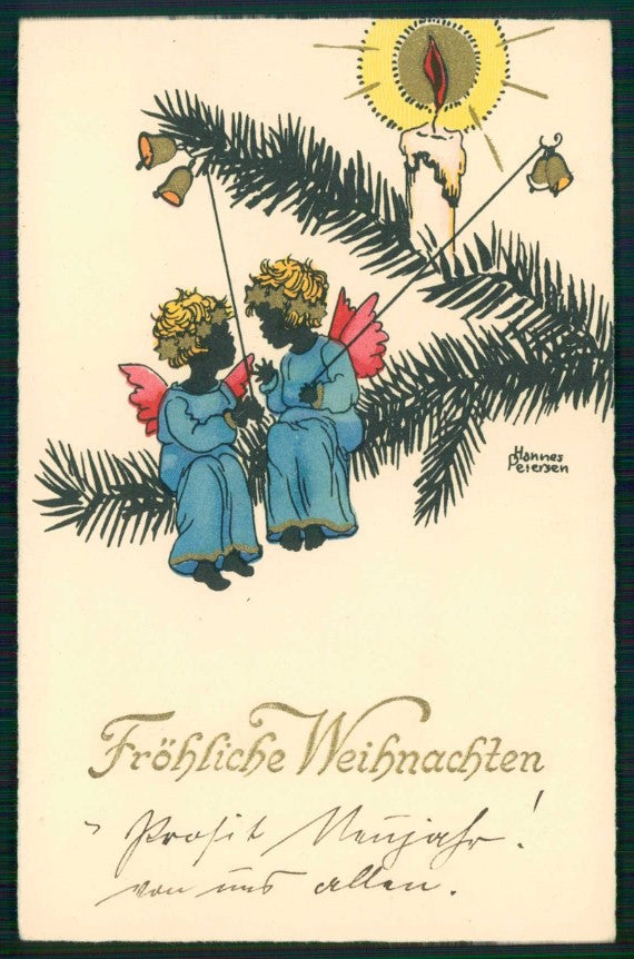 Artist Signed Hannes Petersen Angel Silhouette serie 5029 cartolina TC6634 – fronte