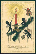 Artist Signed Eva Wahle ? Christmas Angel Silhouette cartolina TC6635 – fronte