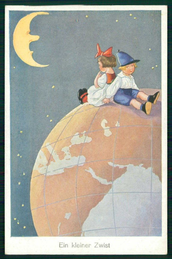 Artist Signed Children Paper Moon serie 9275-1 cartolina TC6660 – fronte