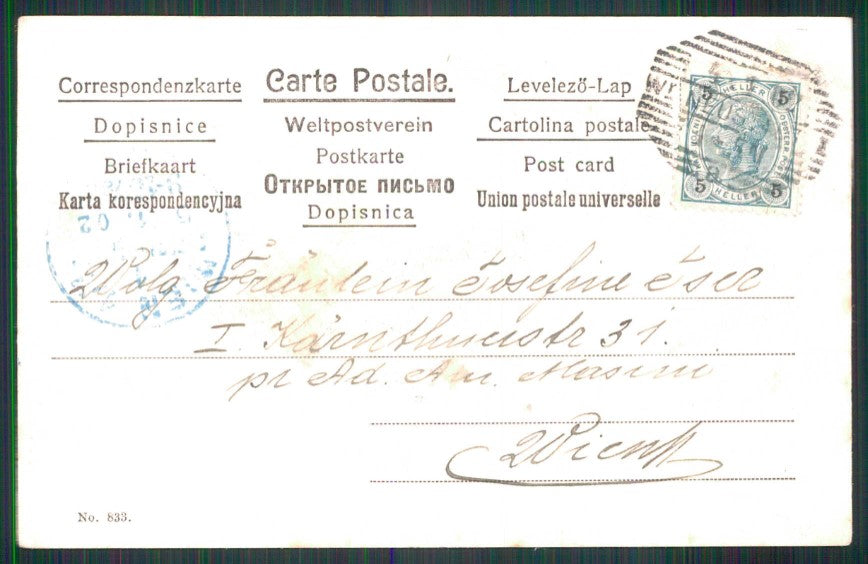 Artist Signed Fec Ch Scolik Wien Hunt Jagd Caccia 833 cartolina TC6691 – retro