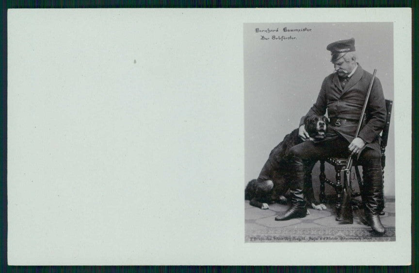 Hunt Jagd Caccia Der Erbforster Man and Dog RPPC foto cartolina TC6695 – fronte
