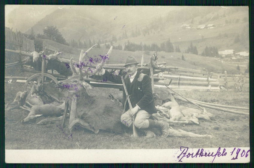 Bayern Rothenfels 1906 Hunt Jagd Caccia RPPC NPG foto cartolina TC6697 – fronte